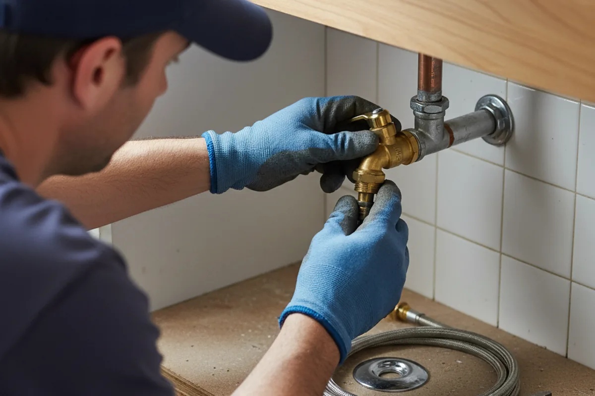 Shutoff valve and fitting work during Faucet and Fixture Repair in Naval Air Station Jrb